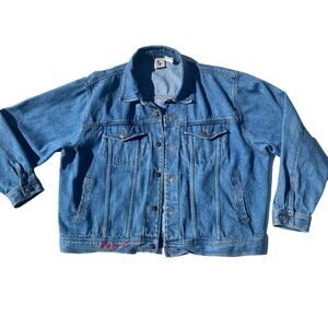 Vintage Mickey Mouse Jean Jacket Adult Large Denim